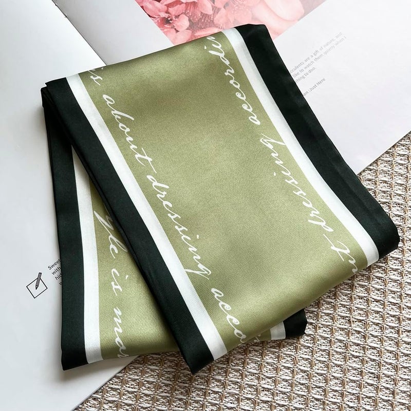 FONYVE Silk Head Scarf for Hair Fashion Headwrap for Women Lightweight Neck Tie - Image 1